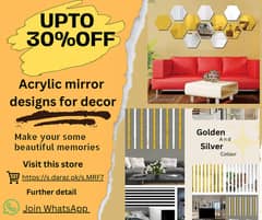 Home Decor | Acrylic Mirror Strips | Self-Adhesive | Wall Sticker