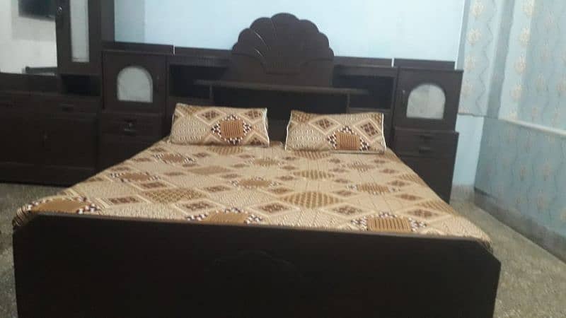 Wooden Double Bed Set with side tables and Dressing 2