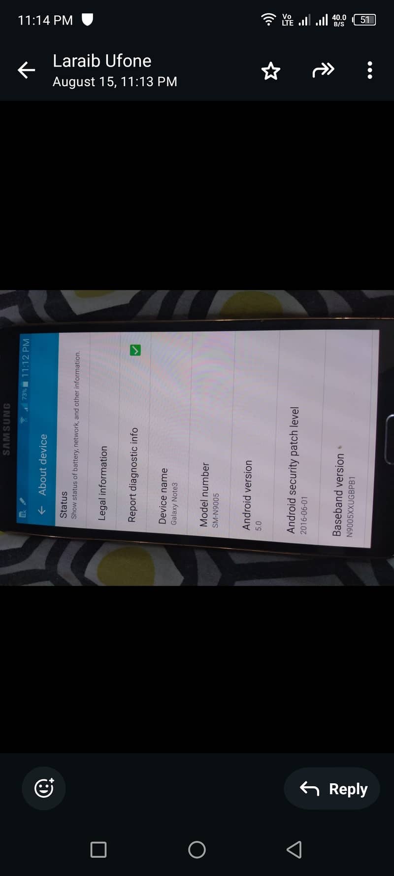 Susmsung note 3 original condition 1