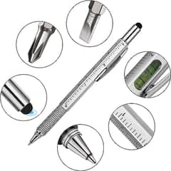 7 In 1 Tool Pen (stainless Steel Metal) Pen For Construction Tools, Gi 0