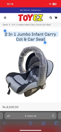 2 In 1 Jumbo Infant Carry Cot & Car Seat 0