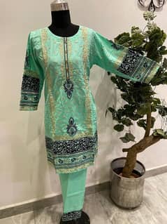 3 Pcs Women Stitched Embroidered Cotton Suit