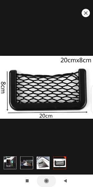 1pc Universal Car Storage Bag Brand Stick-up Mesh Net Storage Ba 1