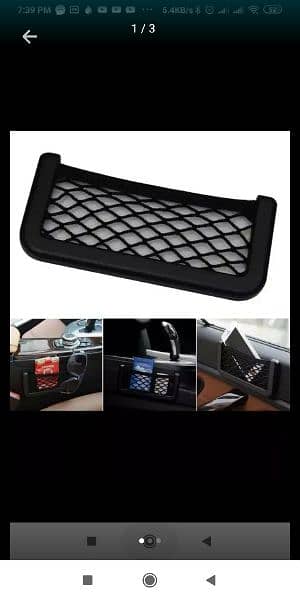 1pc Universal Car Storage Bag Brand Stick-up Mesh Net Storage Ba 9