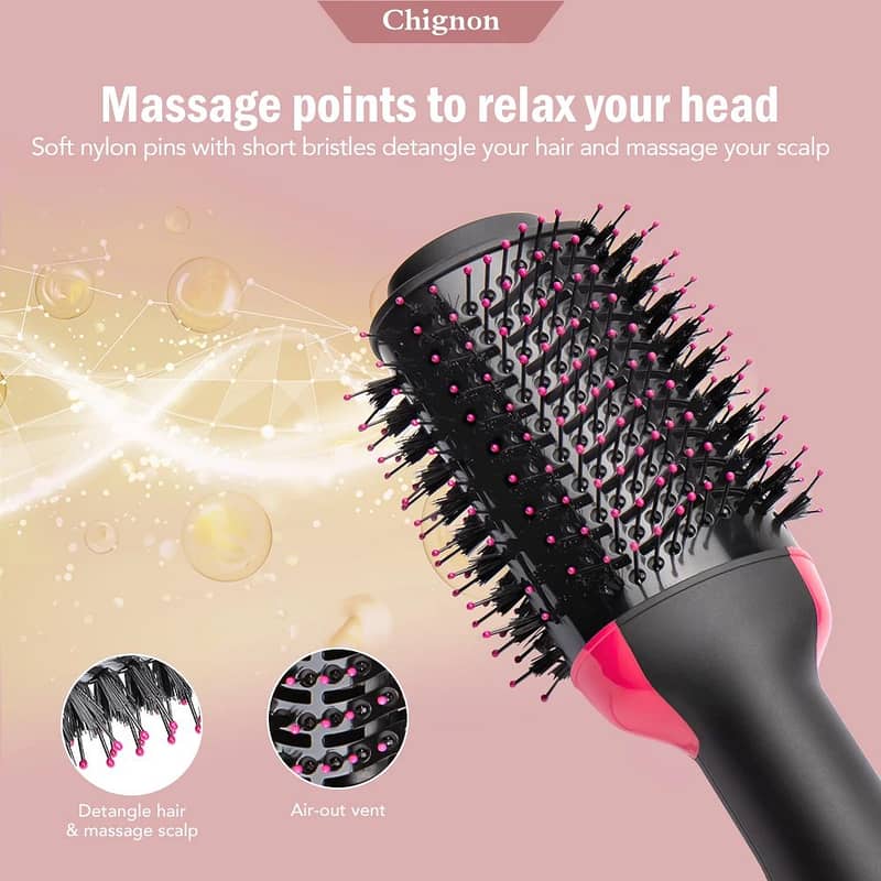 Hair Dryer Brush 3-in-1 Hot Air Brush Hair Styling Machine Brush for W 1