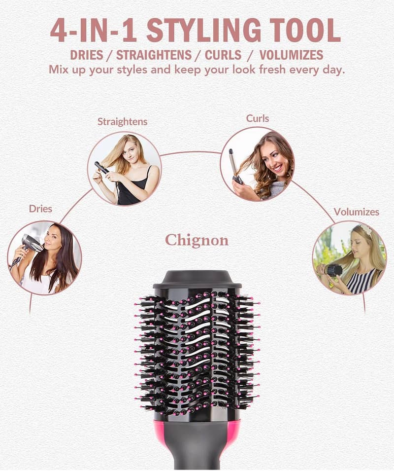 Hair Dryer Brush 3-in-1 Hot Air Brush Hair Styling Machine Brush for W 3