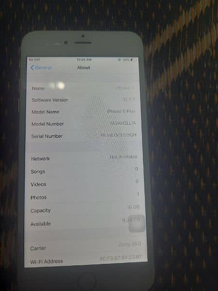 iphone 6 plus non pta 16 gb finger fail. battery 98 2