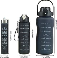 t Water Bottles Set - 3 Pieces (2L, 1L, 500ML)