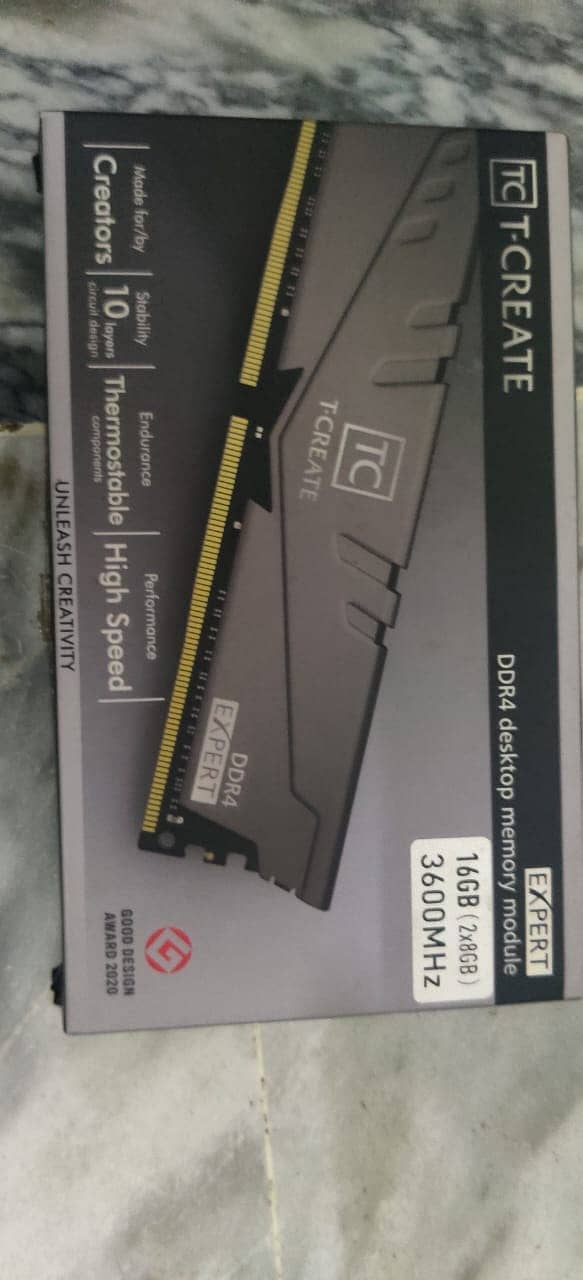 TeamGroup TCreate 3600MHz DDR4 Rams 8x2 (16gb) 0