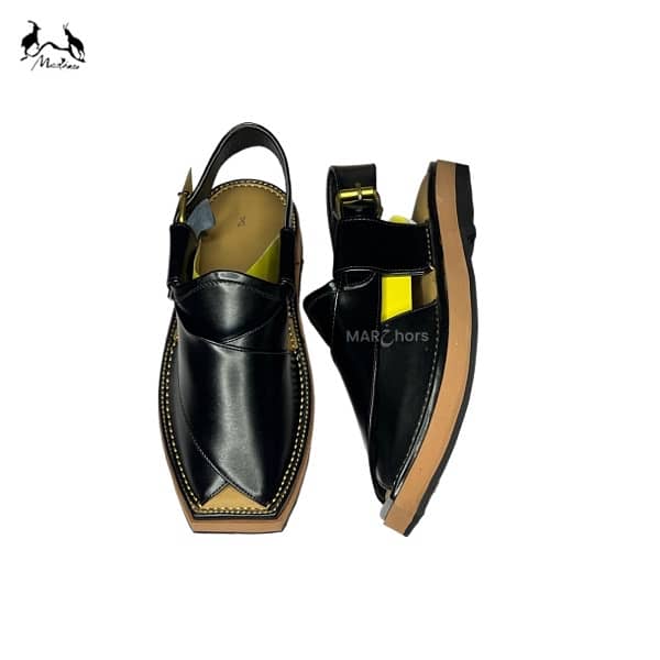 Peshawari Kaptaan chappal black 2