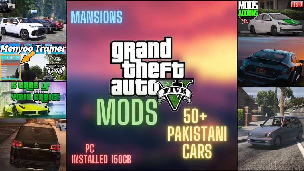 GTA 5 Installed with MODS & 50 Pakistani Cars PC games gaming Tekken 0