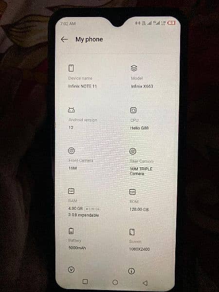 infinix note 11 4+3 RAM 128 ROM 3