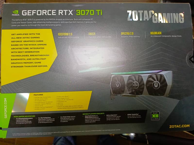 Zotac Gaming Geforce RTX 3070 Ti - NVIDIA GeForce Experience 2