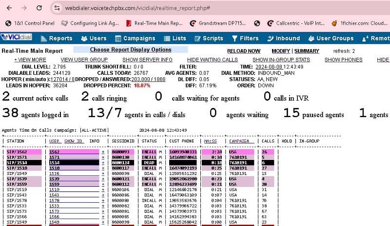 Vici dialer TFN IVR press 1 1