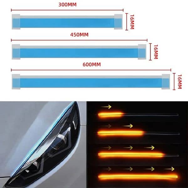 LED Back Light Strip DRL & Turn Signal Indicator for Motorcycle / 6