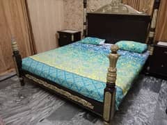 Double bed / bed dressing side table/ bed / Furniture