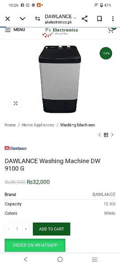 full size washing machine