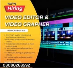 Video Editor and Videographer||Urgently Required