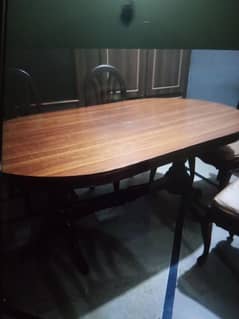 Dining table with six chairs