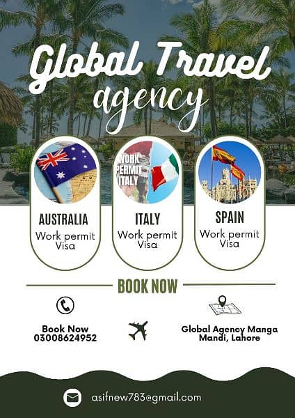 Family visa available/Australia /Spain/Visit/work 3