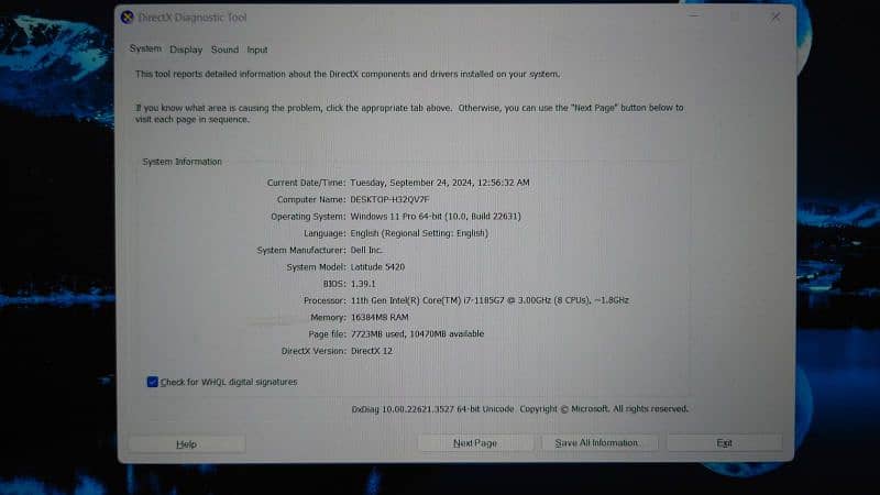 Dell 5420 i7 11th gen Touch Screen 7