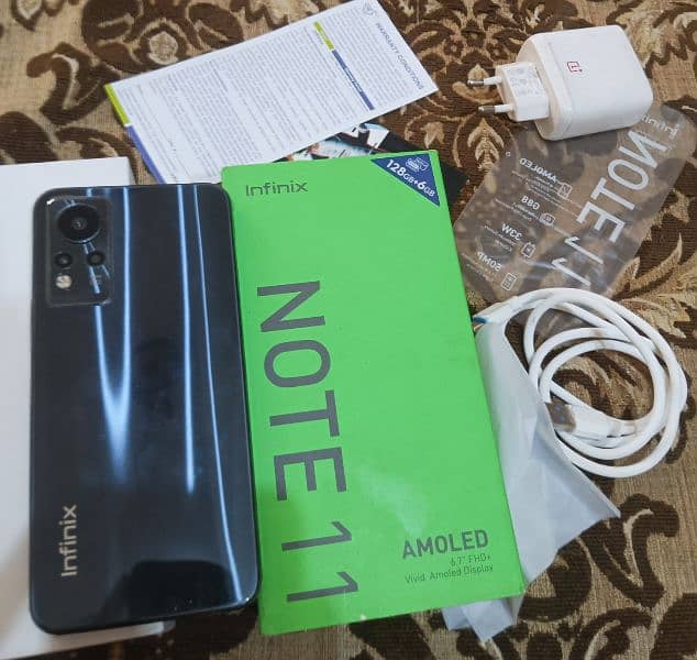 Infinix note 11 (6 128) full box k 7 saf halat my ha 0