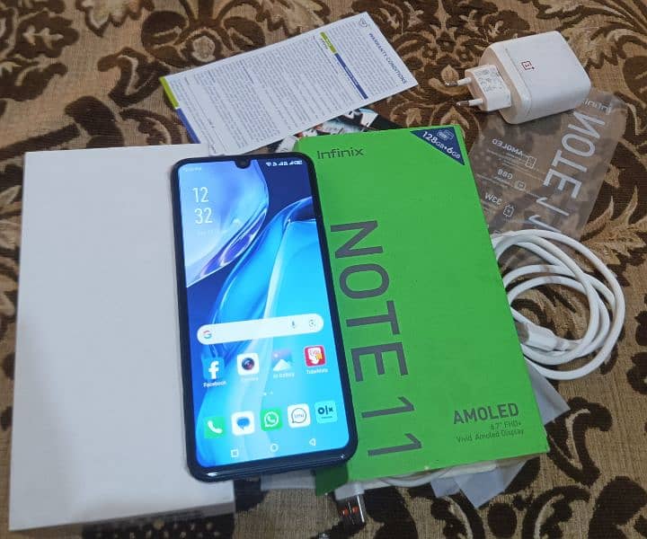 Infinix note 11 (6 128) full box k 7 saf halat my ha 1