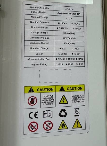 Lithium Ion Phosphate Battery 100 Ah 52 Volt 3