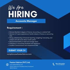 accountant required for textile