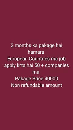 Europe ma job apply krwana aur usa visit visa ka lia rabta kra