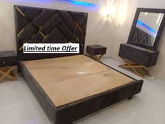 Brass Bed set , X Base Designer side tables & Dressing table