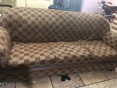 2 pieces of 1 seater and 1 piece of 3 seater sofa set with good wood