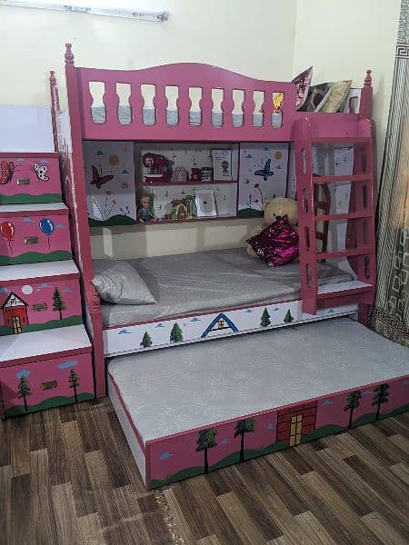 wooden bunk bed / bunk bed / tripple bunk bed / new bunk bed / bed 6