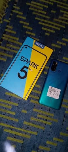 Tecno spark 5 pro with box 4 gb ram 64 gb memory All Ok