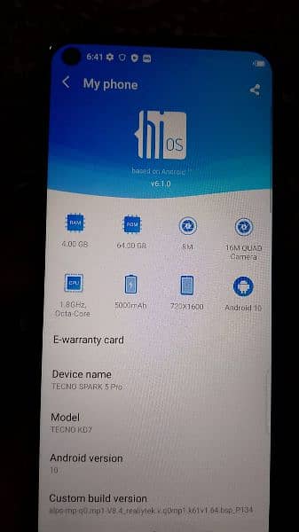 Tecno spark 5 pro with box and charger 4 gb ram 64 gb memory All Ok 2