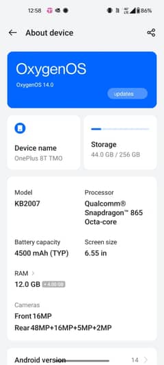 One plus 8t, code unlock, very good battery time