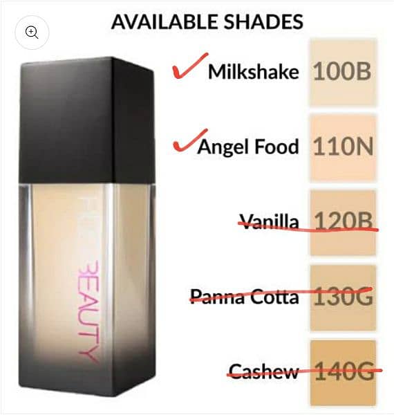 Liquid Foundation - Huda Beauty 110N, 100B and 7F 1