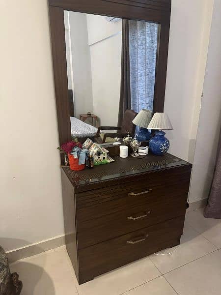 2 single bed with mattress +dressing table 1