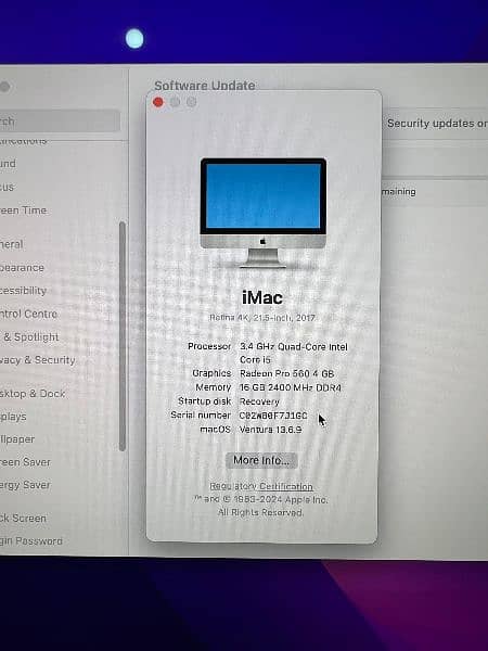 Apple iMac - 2017 Core i5- 3.4GHz - Retina 4k 21.5 inch Display 1