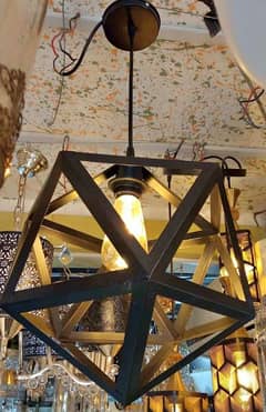 Hexagon Metal Hanging lights in Pair - New