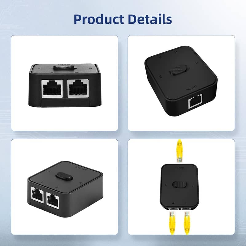 Gigabit Network Switcher, Passive Ethernet Selector No Power Required 7