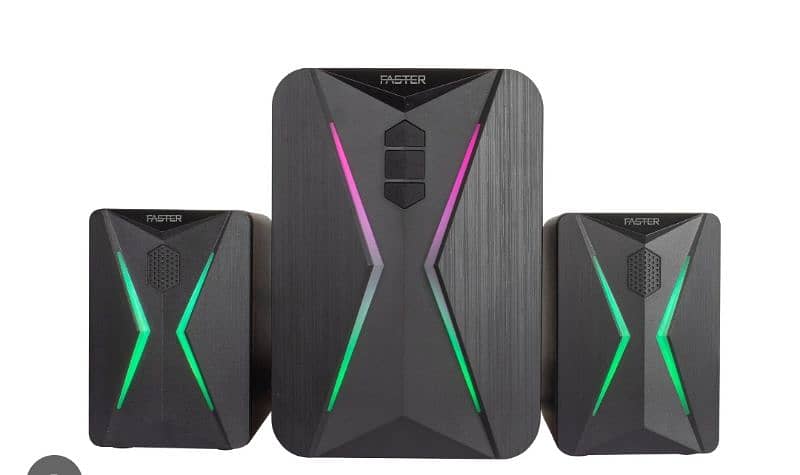 Faster G1000 RGB Gaming Speakers with aux and bluetooth both 0