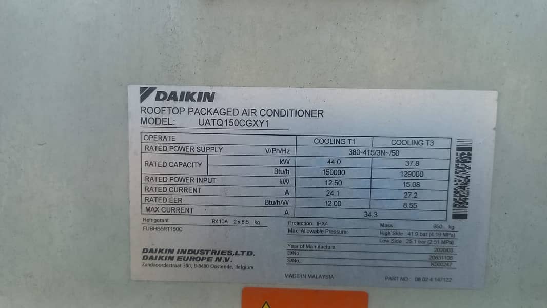 Roof Top Package Type Unit 12 ton Daikin 5