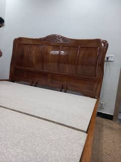 Pure wood Bed set solid wood bed side table dressing