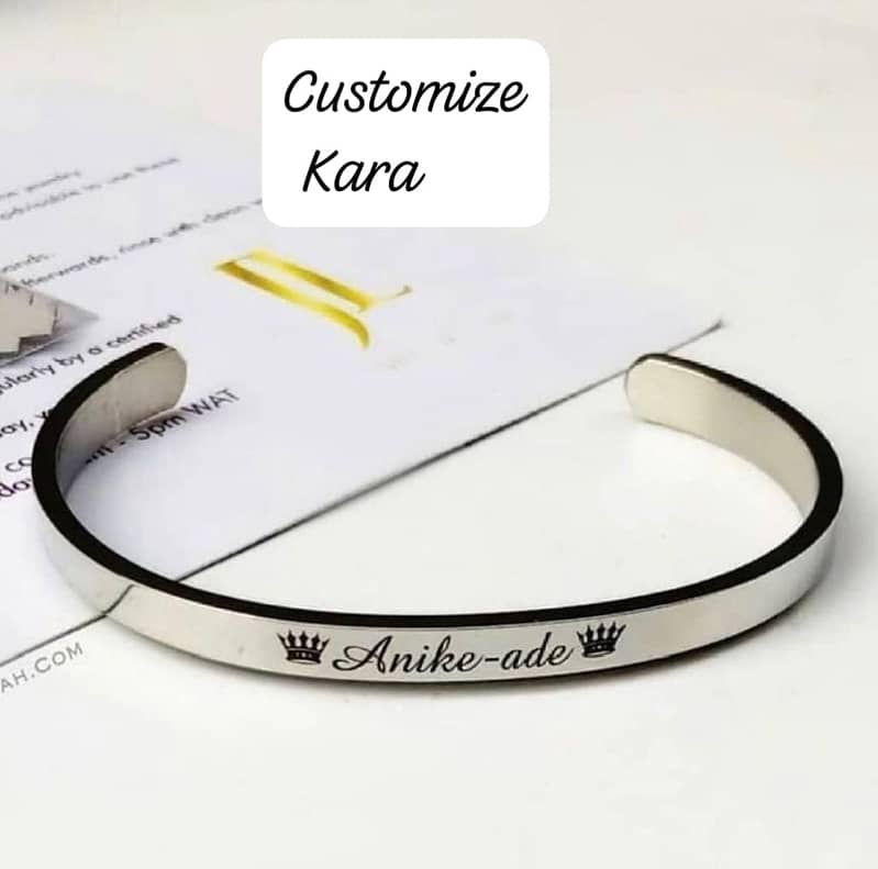 CUSTOMIZED NAME STAINLESS STEEL KARA FOR MEN 0