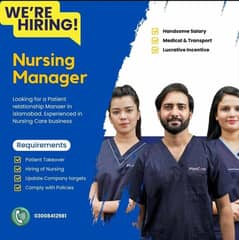 Urgently required a Nursing Manager