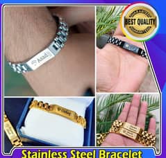 ROLEX STAINLESS STEEL CUSTOMIZED NAME BRACELET FOR MEN