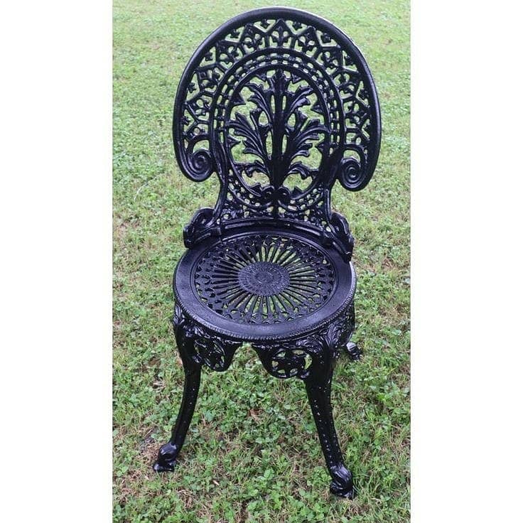 Park Bench PVC & wooden Cast Wrought Iron Patio Metal Waiting Bench 5