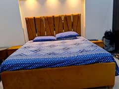 wooden bed set | double bed set | bed set with side table | bed set