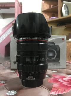 Canon 24.105 mm F4 L1 9/10 no open no repair with both caps and hud